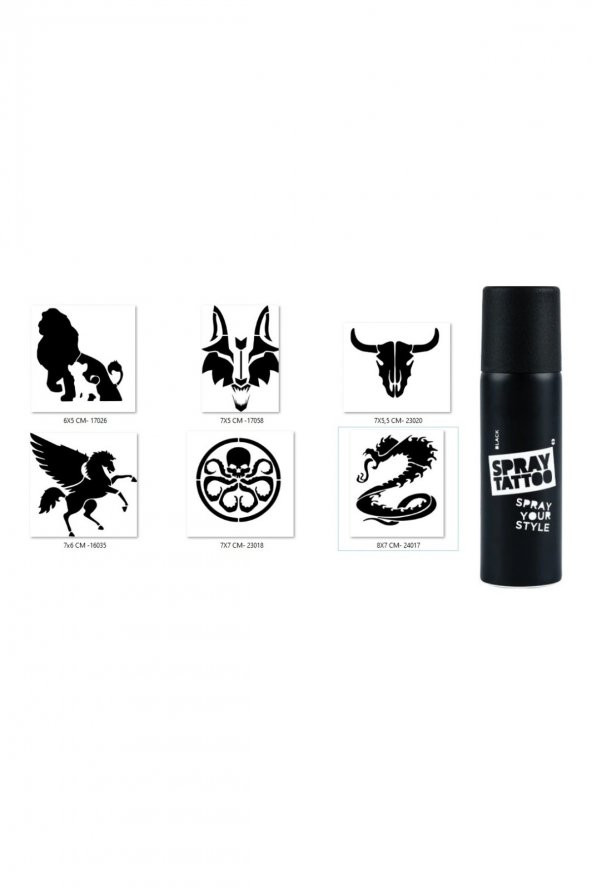 Dragon Kurt Spray Tattoo Geçici Sprey Dövme Seti ürün görseli 1