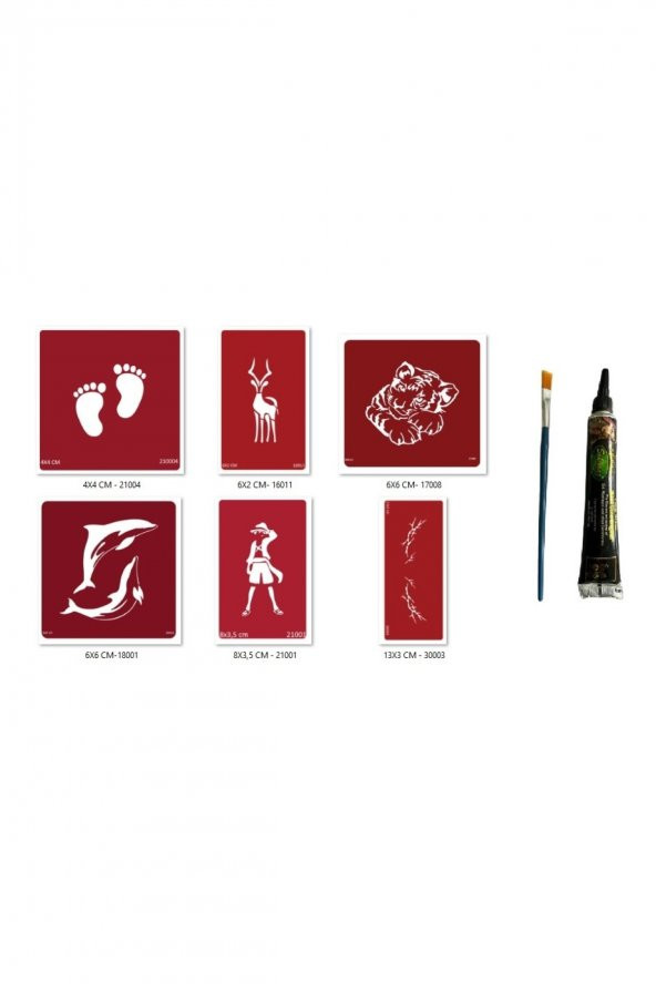 Geyik Sırt Hint Kınasıyla Geçici Dövme Seti ürün görseli 1