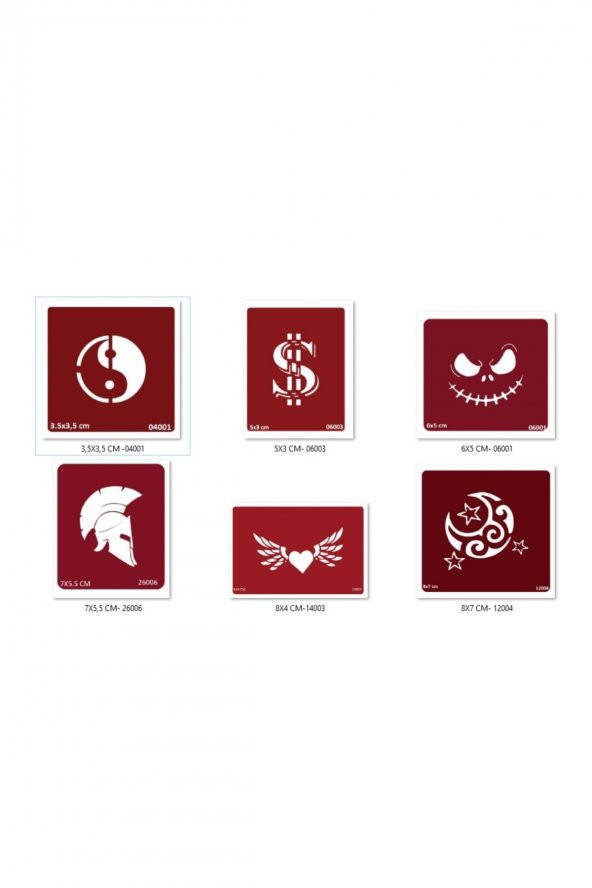 Yingyang Dolar Geçici Dövme Şablonu Seti Sadece Desen ürün görseli 1