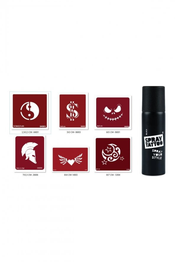 Yingyang Dolar Spray Tattoo Geçici Sprey Dövme Seti ürün görseli 1