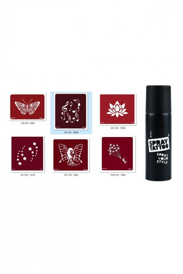 Kelebek Melek Spray Tattoo Geçici Sprey Dövme Seti ürün görseli 1