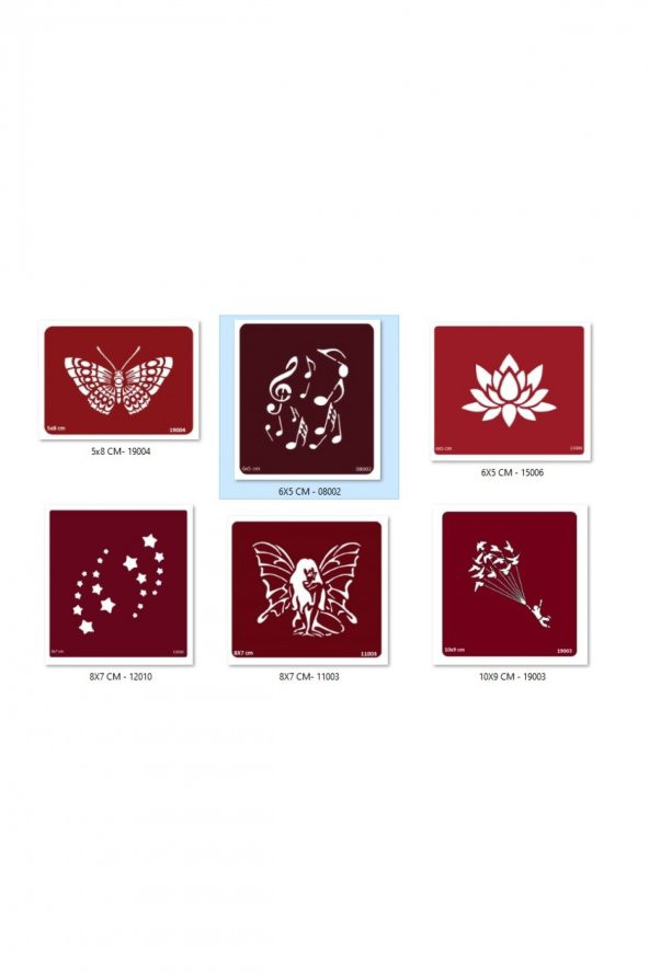 Kelebek Melek Geçici Dövme Şablonu Seti Sadece Desen ürün görseli 1