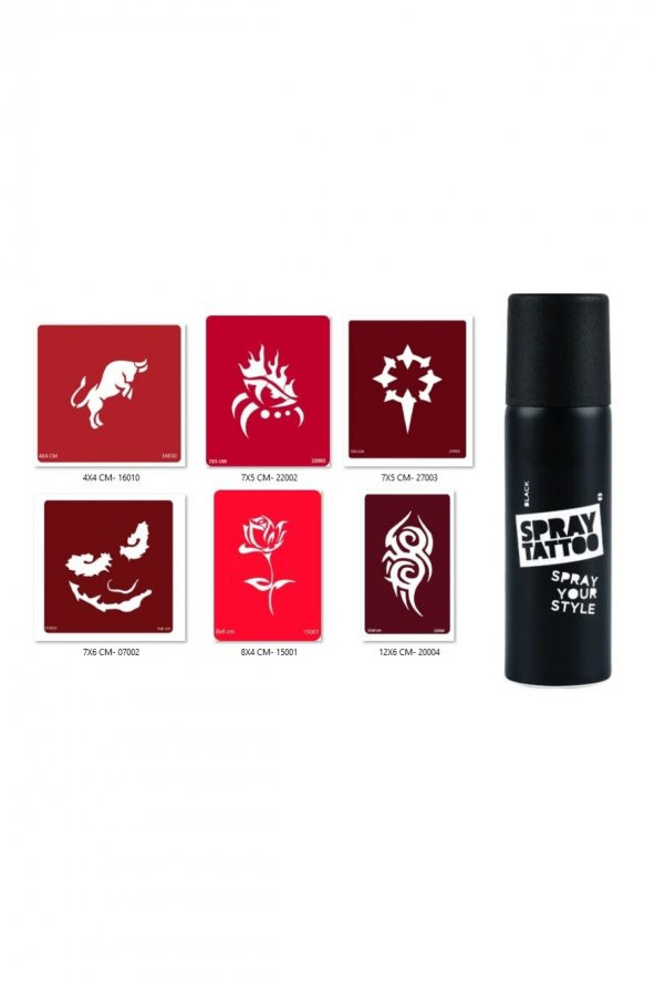 Tribal Göz Spray Tattoo Geçici Sprey Dövme Seti ürün görseli 1