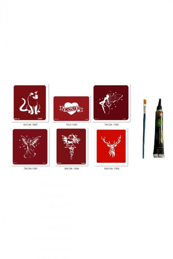 Melek Modelleri Hint Kınasıyla Geçici Dövme Seti ürün görseli 1