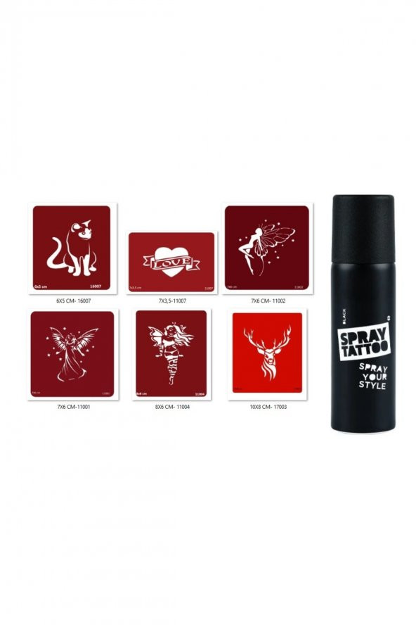 Melek Modelleri Spray Tattoo Geçici Sprey Dövme Seti ürün görseli 1