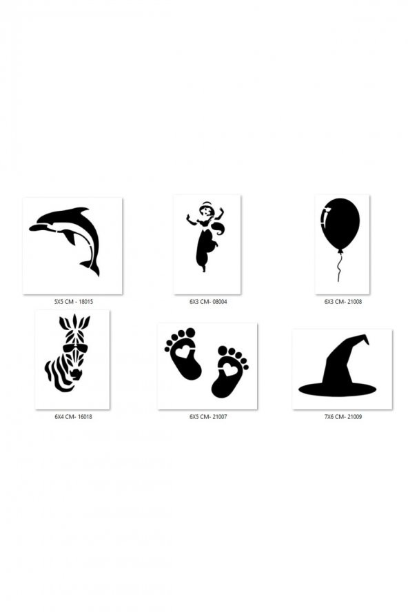 Cadı Zebra Geçici Dövme Şablonu Seti Sadece Desen ürün görseli 1