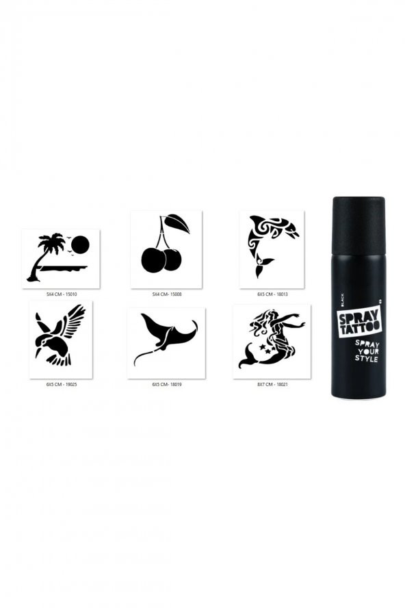 Yunus Kiraz Spray Tattoo Geçici Sprey Dövme Seti ürün görseli 1