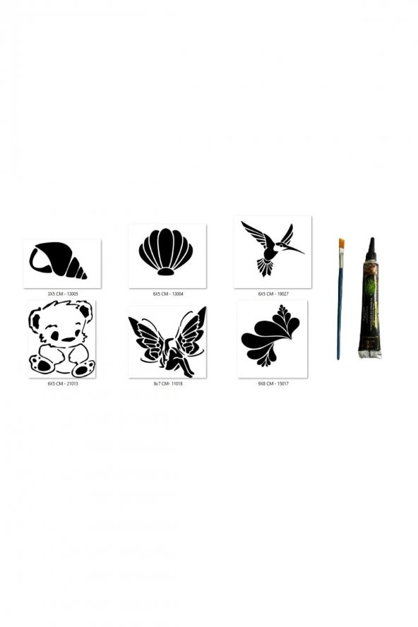 Peluş Çiçek Hint Kınasıyla Geçici Dövme Seti ürün görseli 1