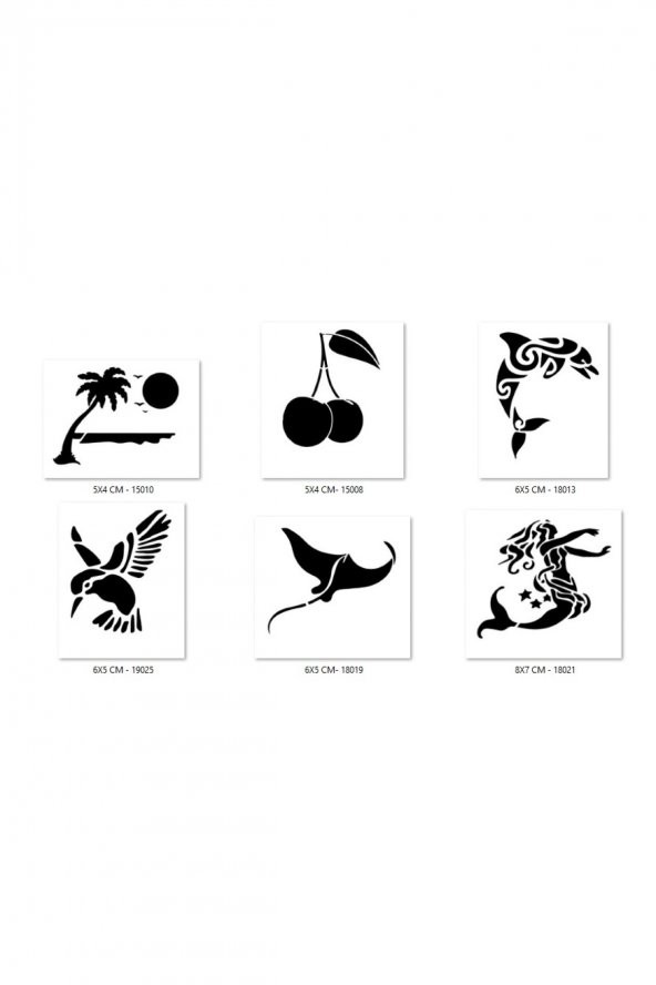 Yunus Kiraz Geçici Dövme Şablonu Seti Sadece Desen ürün görseli 1