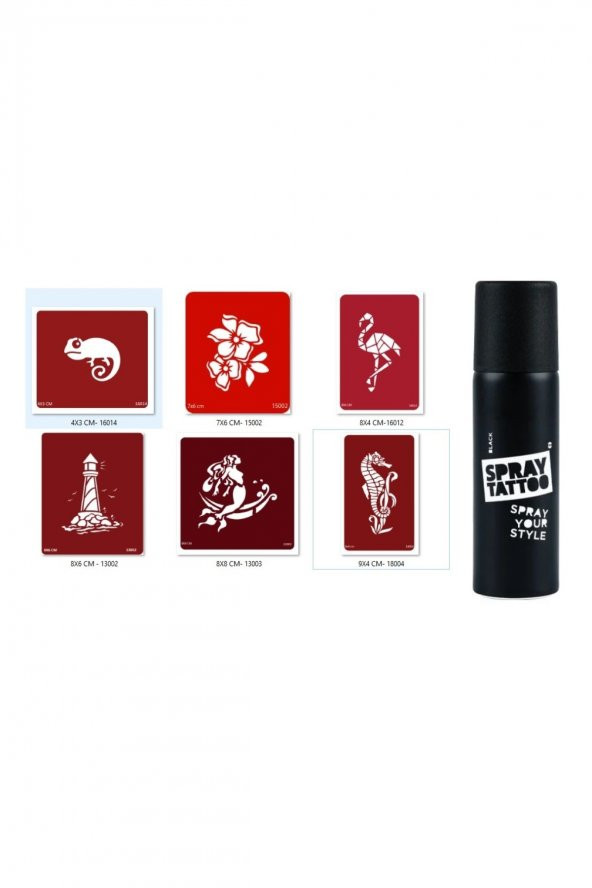 Bukalemun Deniz Atı Spray Tattoo Geçici Sprey Dövme Seti ürün görseli 1