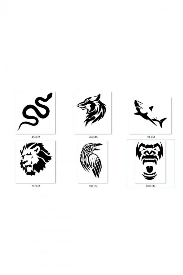 Yılan Katal Geçici Dövme Şablonu Seti Sadece Desen ürün görseli 1