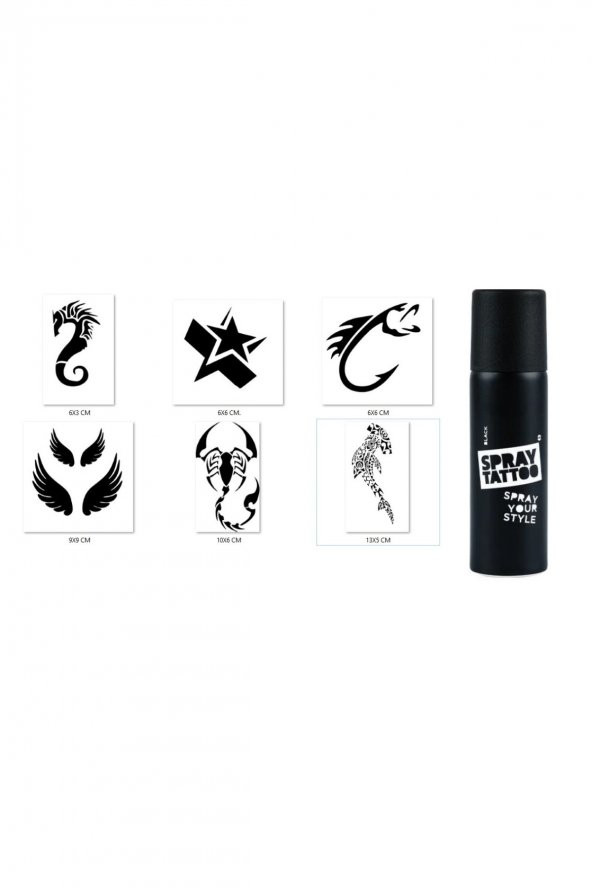 Balık Akrep Spray Tattoo Geçici Siyah Sprey Dövme Seti ürün görseli 1