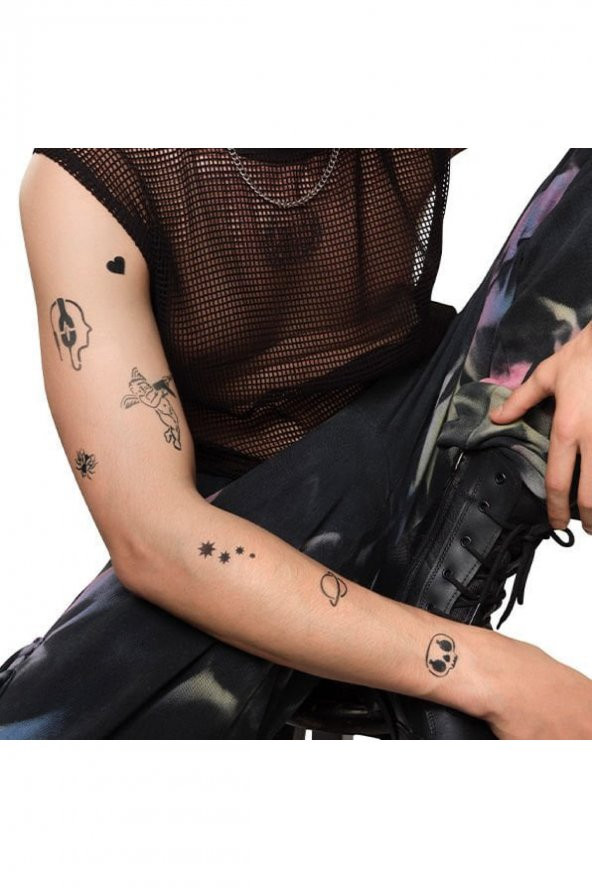 Tribal Modeller Spray Tattoo Geçici Siyah Sprey Dövme Seti - 3