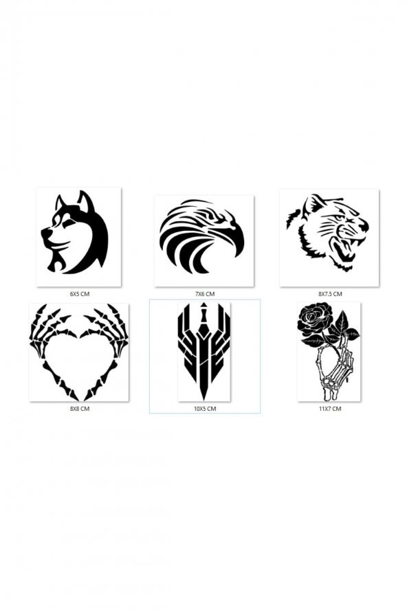 Hırçın Modeller Geçici Dövme Şablonu Seti Sadece Desen ürün görseli 1