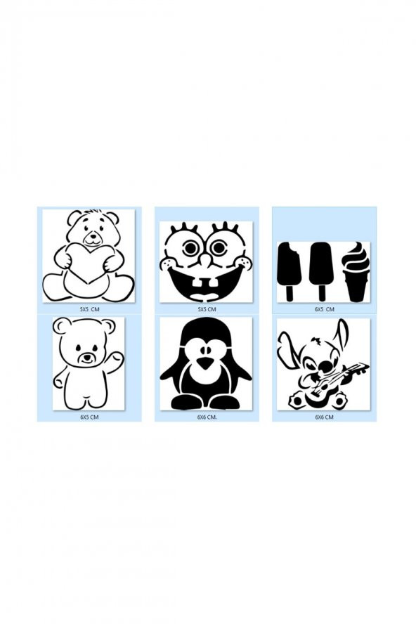 Çocuk Modelleri Geçici Dövme Şablonu Seti Sadece Desen ürün görseli 1