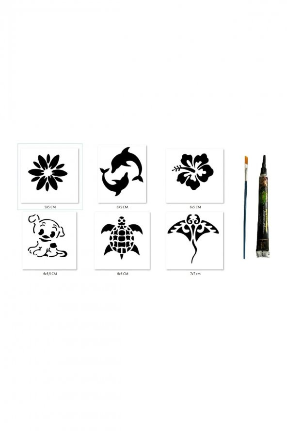 Sevimli Modeller Hint Kınasıyla Geçici Dövme Yapma Seti ürün görseli 1