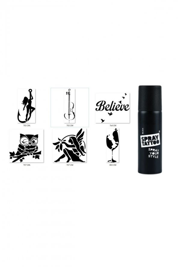 Aşkın Büyüsü Spray Tattoo Geçici Dövme Yapma Seti Siyah Sprey Dövme ürün görseli 1