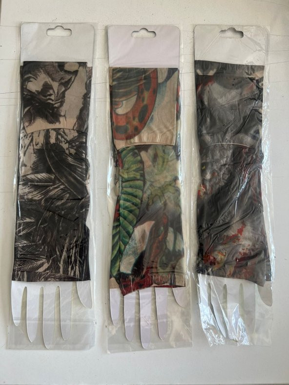 6 Adet Giyilebilir Dövme 3 ÇİFT Sleeves Tattoo Çorabı SLEEVES ürün görseli 1