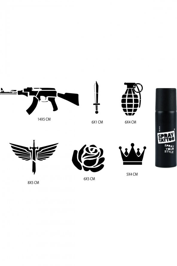 Kanat Spray Tattoo Geçici Sprey Dövme Seti