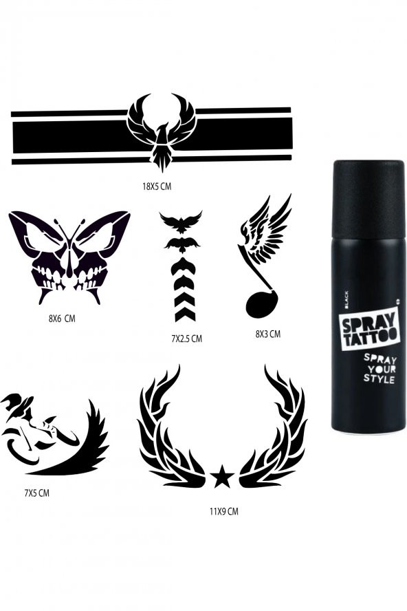 Kol ve Kanat Spray Tattoo Geçici Sprey Dövme Seti ürün görseli 1