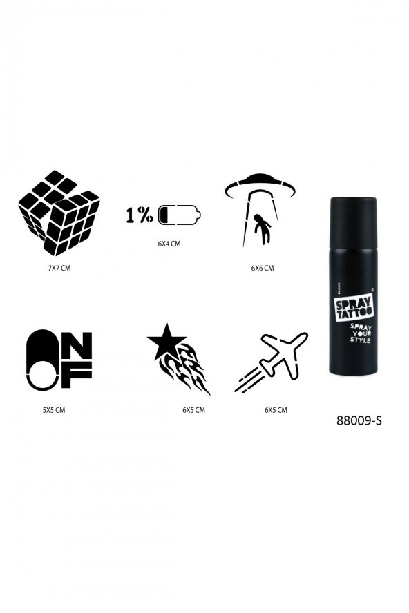 Akıl ve Enerji Spray Tattoo Geçici Sprey Dövme Seti ürün görseli 1