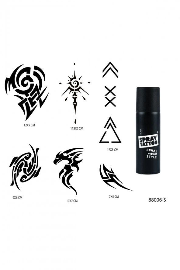 Tribal Modeller Spray Tattoo Geçici Sprey Dövme Seti ürün görseli 1
