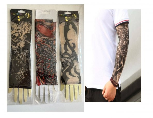 3 Çift 6 Adet Giyilebilir Dövme Sleeves Tattoo Çorabı SLEEVES ürün görseli 1