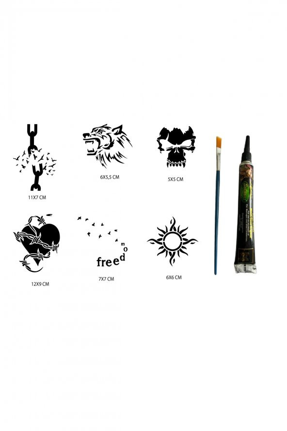 Özgür Ruh Hint Kınasıyla Geçici Dövme Seti ürün görseli 1
