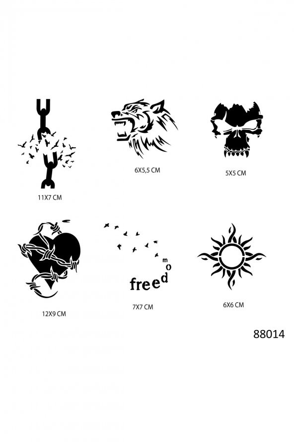 Özgür Ruh Geçici Dövme Şablonu Seti Sadece Desen ürün görseli 1