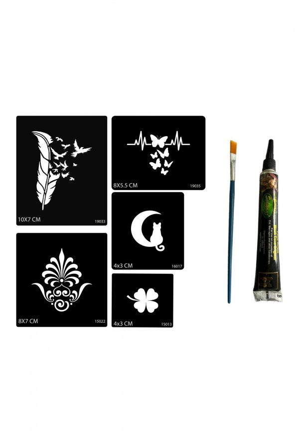 Tüy ve Kelebek Hint Kınasıyla Geçici Dövme Seti ürün görseli 1