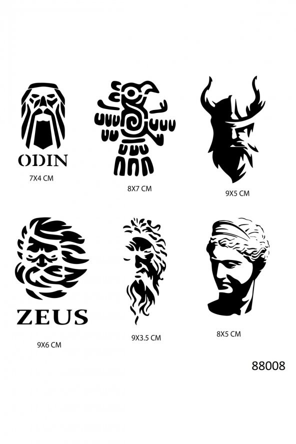 Mitolojik İnançlar Geçici Dövme Şablonu Seti Sadece Desen ürün görseli 1