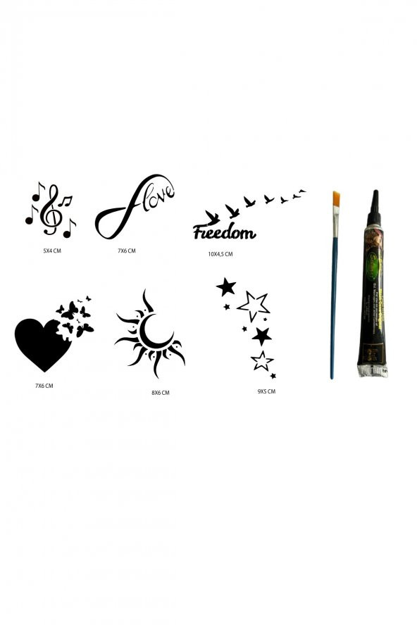 Sonsuz Kalpler Hint Kınasıyla Geçici Dövme Seti ürün görseli 1