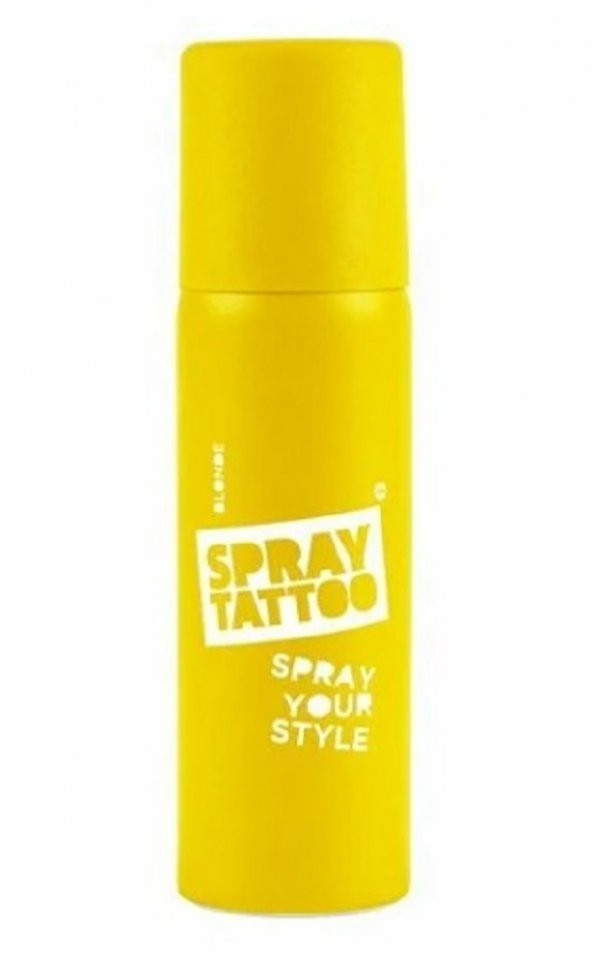 Spray Tattoo Sarı Geçici Sprey Dövme Şablon hediyeli