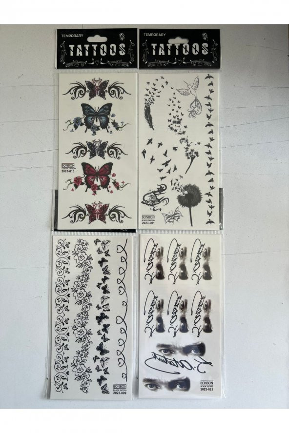 Kuş Sarmal 4 Adet Birden Yapıştırma Geçici Dövme ürün görseli 1