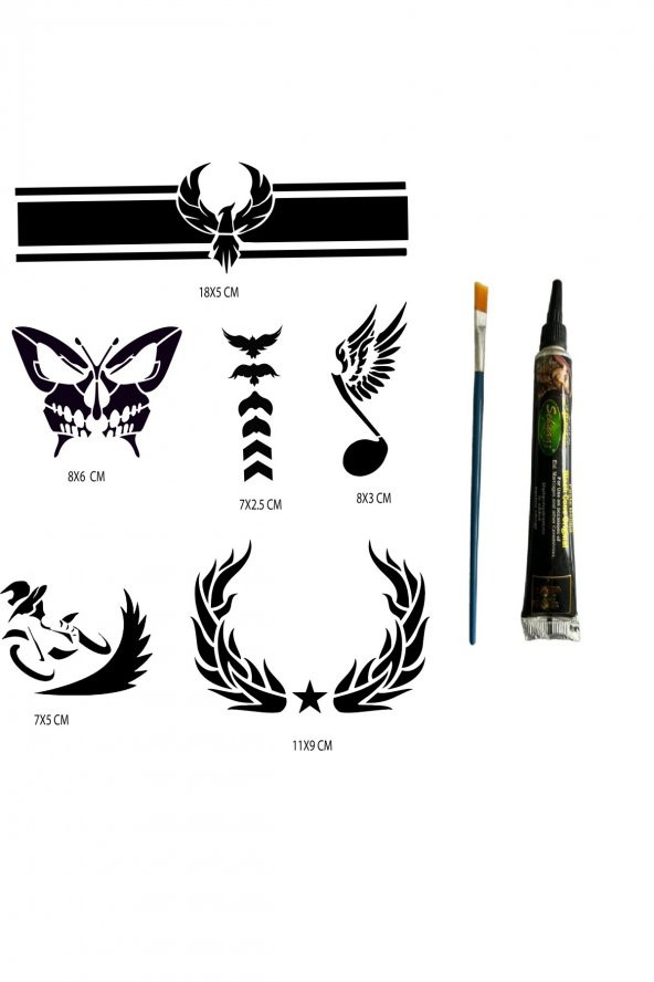 Kol ve Kanat Hint Kınasıyla Geçici Dövme Seti ürün görseli 1