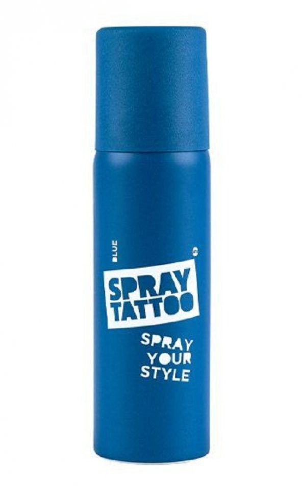 Spray Tattoo Mavi Geçici Sprey Dövme Şablon hediyeli