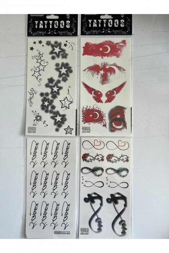 Atatürk İmza Sonsuzluk 4 Adet Birden Yapıştırma Geçici Dövme ürün görseli 1