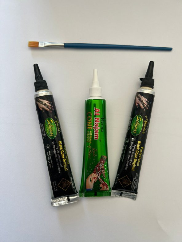 27 minimal Erkek şablon 3 tüp kına fırça hediyeli Geçici Dövme Seti - 2