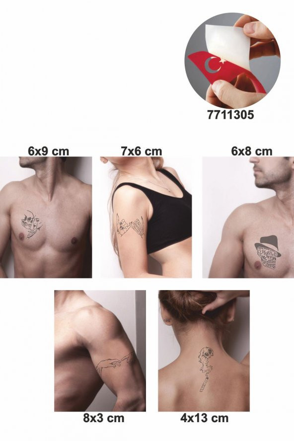 Dumanlı Kurukafa Hint Kınası ile Geçici Dövme Yapma Seti ürün görseli 1