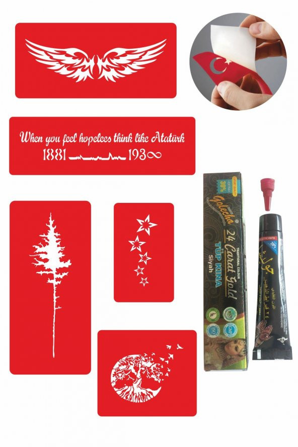 Doğa Desenleri Hint Kınası ile Geçici Dövme Yapma Seti ürün görseli 1