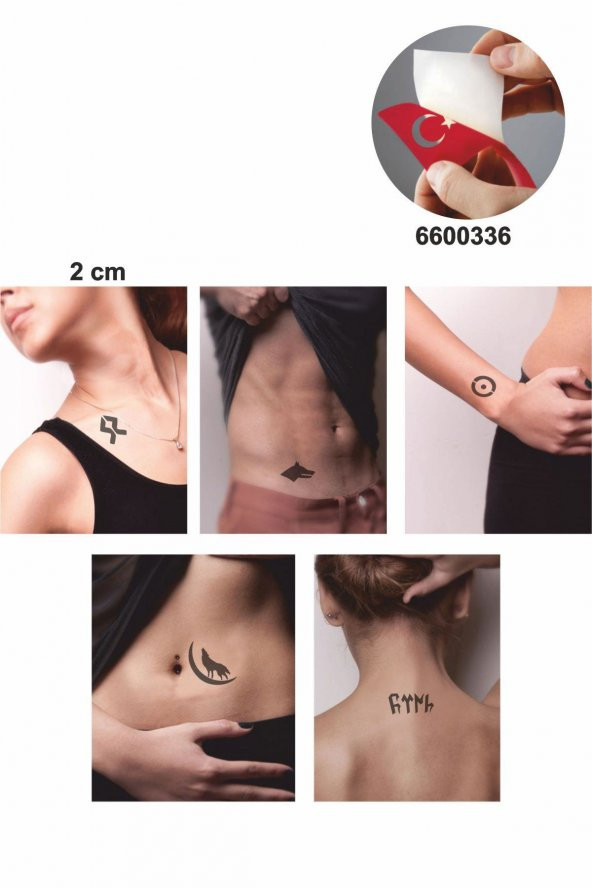 Göktürkçe Harfler Hint Kınası ile Geçici Dövme Yapma Seti - 2