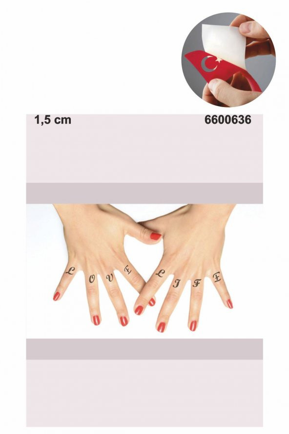 El Yazısı Harfler Hint Kınası ile Geçici Dövme Yapma Seti - 2