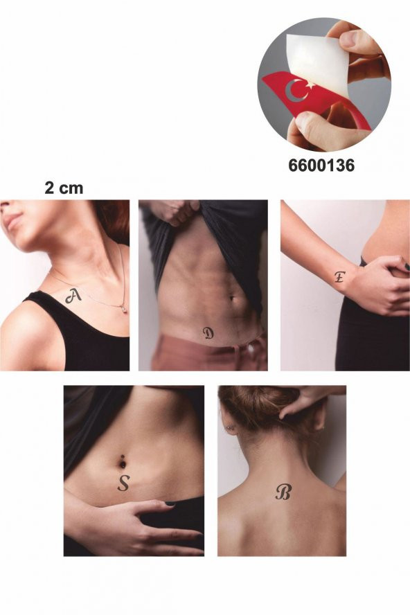 Kare Harfler Hint Kınası ile Geçici Dövme Yapma Seti - Resim 2