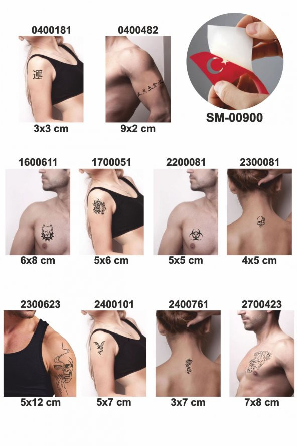 Favori Tasarımlar Geçici Dövme şablonları 10 Adet Kampanya Ürünü