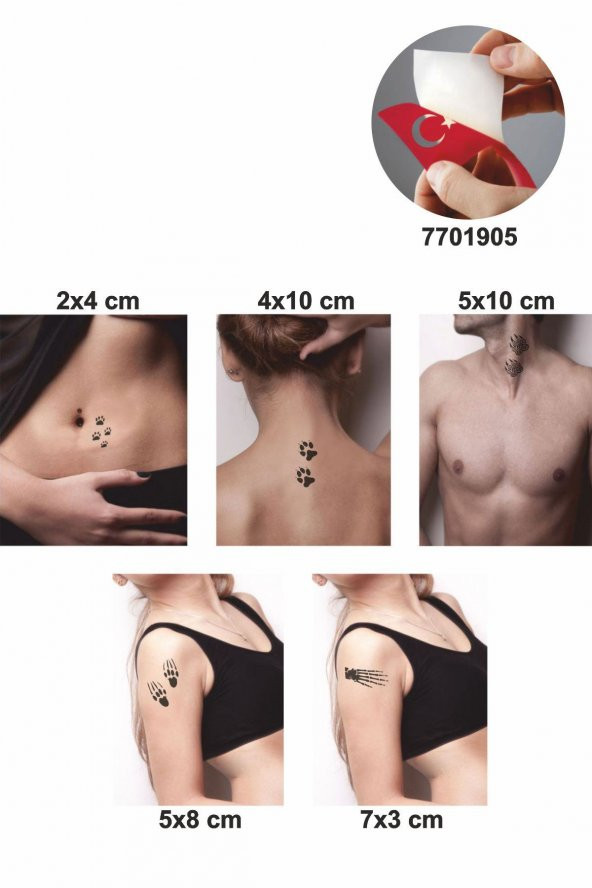 Pençeler 5 Adet  Geçici Dövme Kına Şablonu - Resim 2