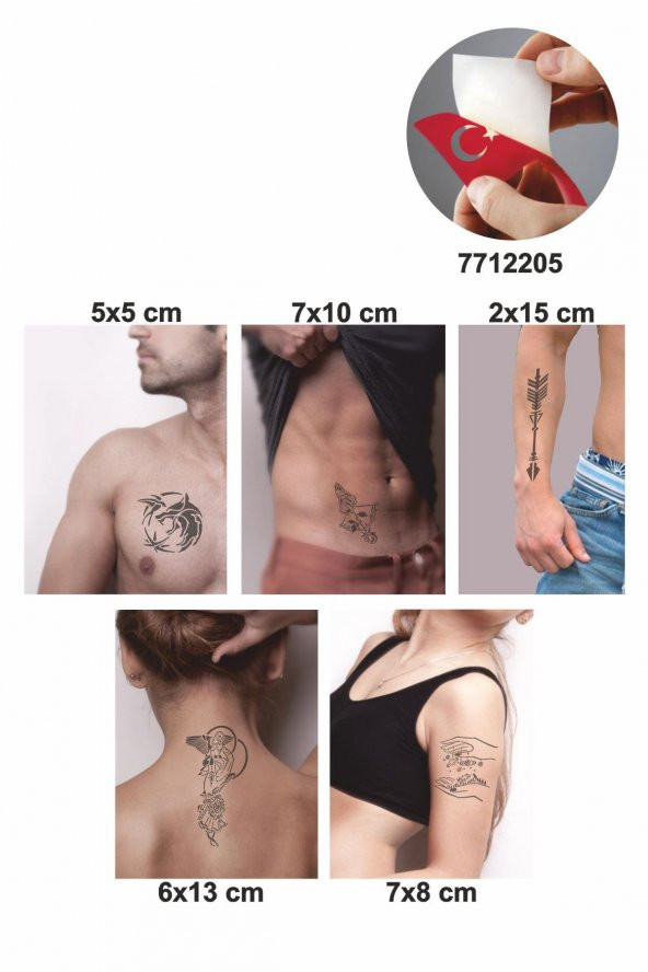 Doğruluk Sembolleri 5 Adet Geçici Dövme Kına Şablonu - Resim 2