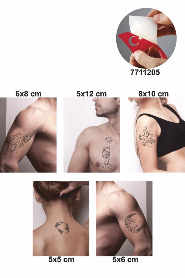 Gökyüzü Modelleri Dövme Şablonu Kına Deseni - Resim 2