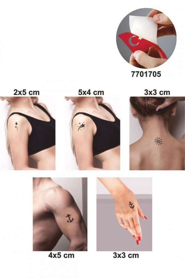 Gökyüzü Herkesindir 5 Adet  Geçici Dövme Kına Şablonu - 2