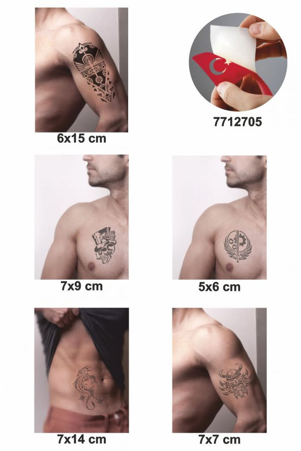 Ütopya Dünya 5 Adet Geçici Dövme Kına Şablonu - 2