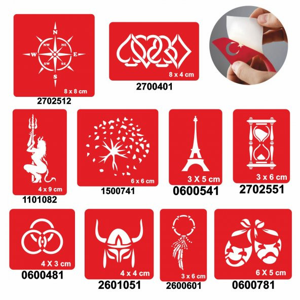 Zaman Ve Mekan 10 Adet Geçici Dövme Kına Şablonu